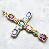 ADALYN MULTI COLOR CROSS NECKLACE